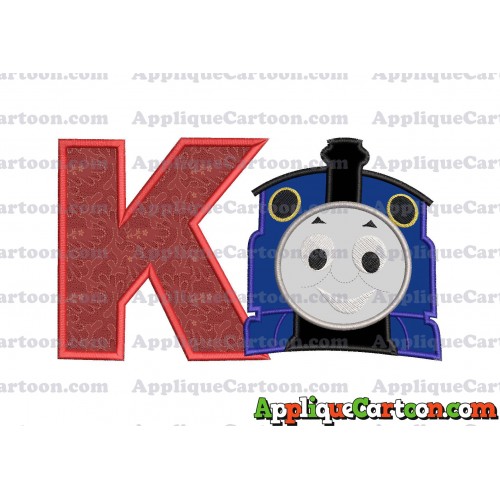 Thomas The Train Head Applique Embroidery Design 02 With Alphabet K