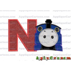 Thomas The Train Head Applique Embroidery Design 02 With Alphabet N