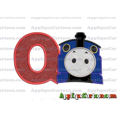 Thomas The Train Head Applique Embroidery Design 02 With Alphabet Q