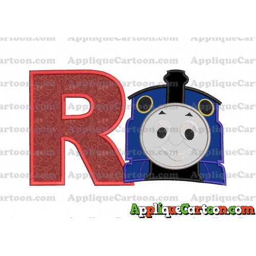 Thomas The Train Head Applique Embroidery Design 02 With Alphabet R