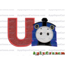 Thomas The Train Head Applique Embroidery Design 02 With Alphabet U
