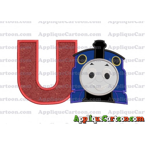 Thomas The Train Head Applique Embroidery Design 02 With Alphabet U