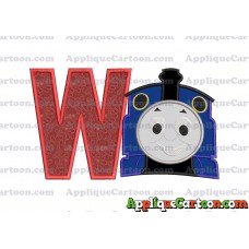 Thomas The Train Head Applique Embroidery Design 02 With Alphabet W
