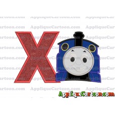 Thomas The Train Head Applique Embroidery Design 02 With Alphabet X