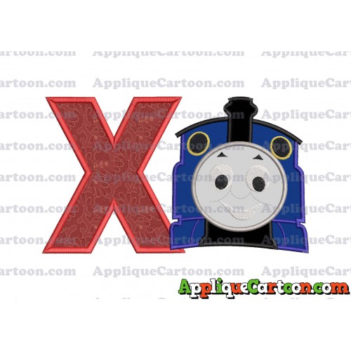 Thomas The Train Head Applique Embroidery Design 02 With Alphabet X