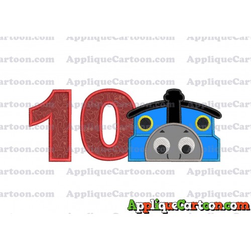 Thomas the Train Applique Embroidery Design Birthday Number 10