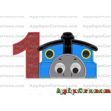 Thomas the Train Applique Embroidery Design Birthday Number 1