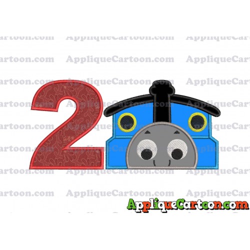 Thomas the Train Applique Embroidery Design Birthday Number 2