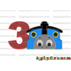 Thomas the Train Applique Embroidery Design Birthday Number 3