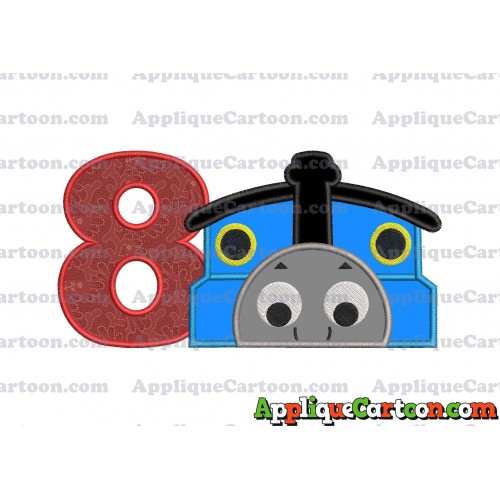 Thomas the Train Applique Embroidery Design Birthday Number 8