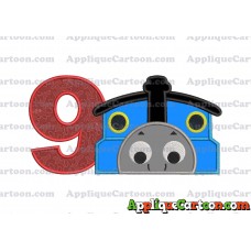 Thomas the Train Applique Embroidery Design Birthday Number 9