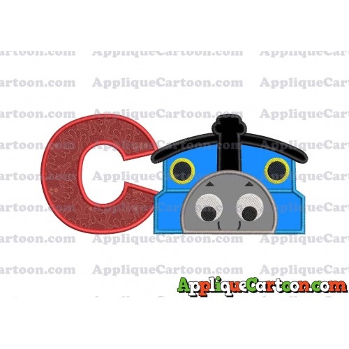 Thomas the Train Applique Embroidery Design With Alphabet C