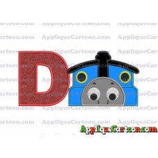 Thomas the Train Applique Embroidery Design With Alphabet D