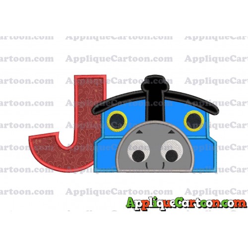 Thomas the Train Applique Embroidery Design With Alphabet J