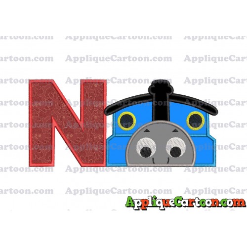 Thomas the Train Applique Embroidery Design With Alphabet N