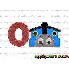 Thomas the Train Applique Embroidery Design With Alphabet O