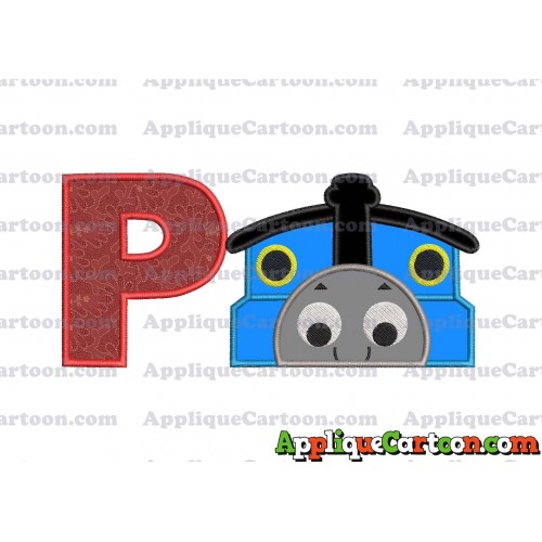 Thomas the Train Applique Embroidery Design With Alphabet P
