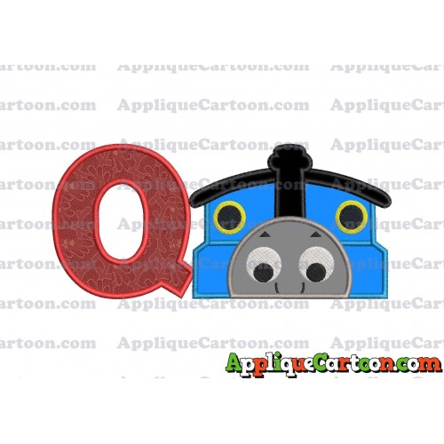 Thomas the Train Applique Embroidery Design With Alphabet Q