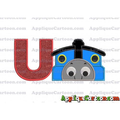 Thomas the Train Applique Embroidery Design With Alphabet U