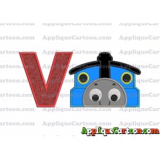 Thomas the Train Applique Embroidery Design With Alphabet V