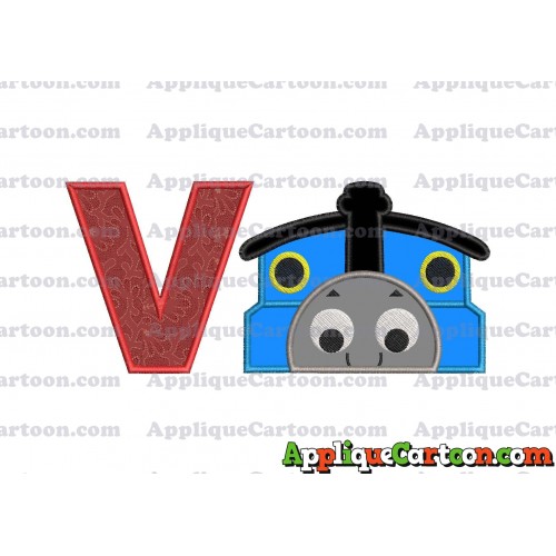 Thomas the Train Applique Embroidery Design With Alphabet V