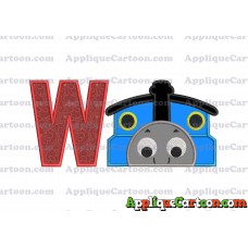 Thomas the Train Applique Embroidery Design With Alphabet W