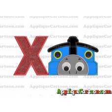 Thomas the Train Applique Embroidery Design With Alphabet X