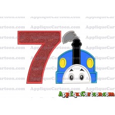 Thomas the Train Head Applique Embroidery Design Birthday Number 7