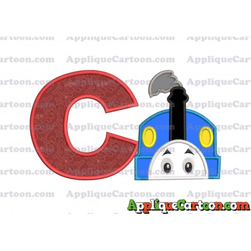 Thomas the Train Head Applique Embroidery Design With Alphabet C
