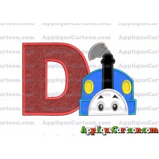 Thomas the Train Head Applique Embroidery Design With Alphabet D