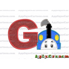 Thomas the Train Head Applique Embroidery Design With Alphabet G