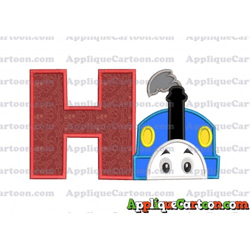 Thomas the Train Head Applique Embroidery Design With Alphabet H