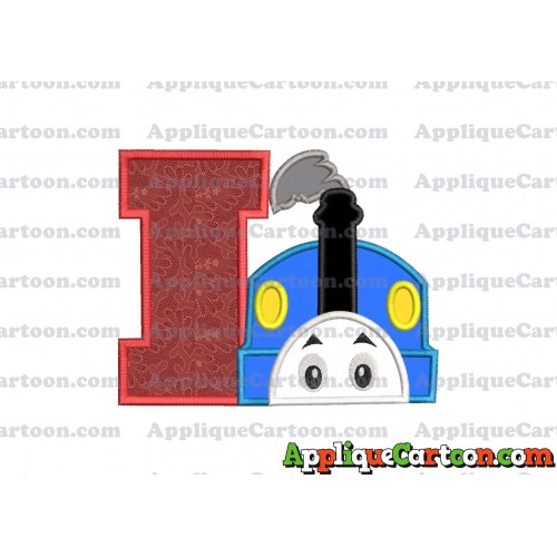 Thomas the Train Head Applique Embroidery Design With Alphabet I