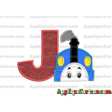 Thomas the Train Head Applique Embroidery Design With Alphabet J