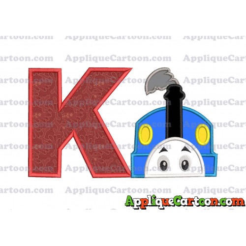 Thomas the Train Head Applique Embroidery Design With Alphabet K