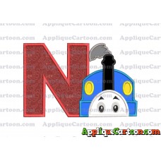 Thomas the Train Head Applique Embroidery Design With Alphabet N