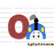 Thomas the Train Head Applique Embroidery Design With Alphabet O