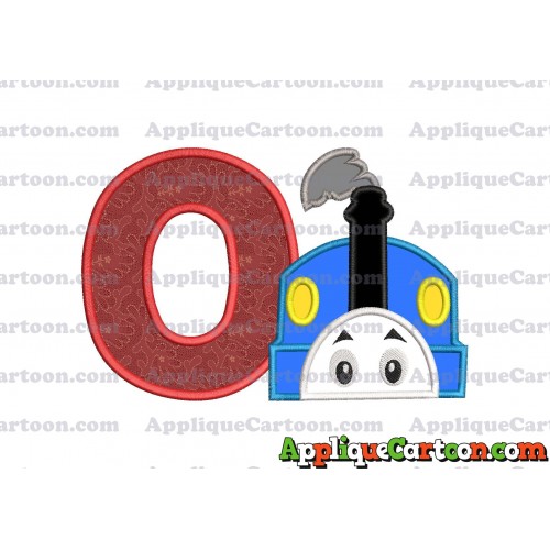 Thomas the Train Head Applique Embroidery Design With Alphabet O