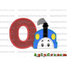 Thomas the Train Head Applique Embroidery Design With Alphabet Q