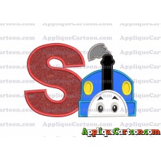 Thomas the Train Head Applique Embroidery Design With Alphabet S