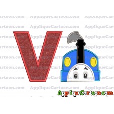 Thomas the Train Head Applique Embroidery Design With Alphabet V