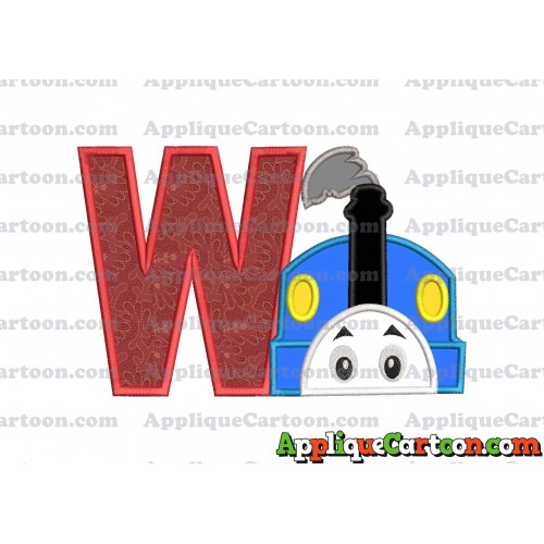 Thomas the Train Head Applique Embroidery Design With Alphabet W