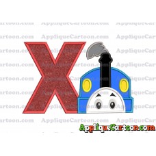 Thomas the Train Head Applique Embroidery Design With Alphabet X
