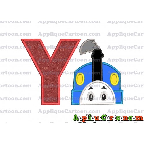 Thomas the Train Head Applique Embroidery Design With Alphabet Y