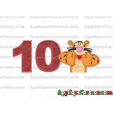 Tigger Winnie the Pooh Applique Embroidery Design Birthday Number 10