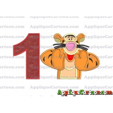 Tigger Winnie the Pooh Applique Embroidery Design Birthday Number 1
