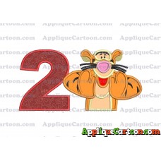 Tigger Winnie the Pooh Applique Embroidery Design Birthday Number 2
