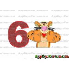 Tigger Winnie the Pooh Applique Embroidery Design Birthday Number 6