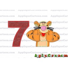 Tigger Winnie the Pooh Applique Embroidery Design Birthday Number 7