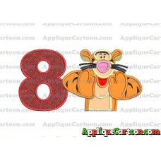 Tigger Winnie the Pooh Applique Embroidery Design Birthday Number 8